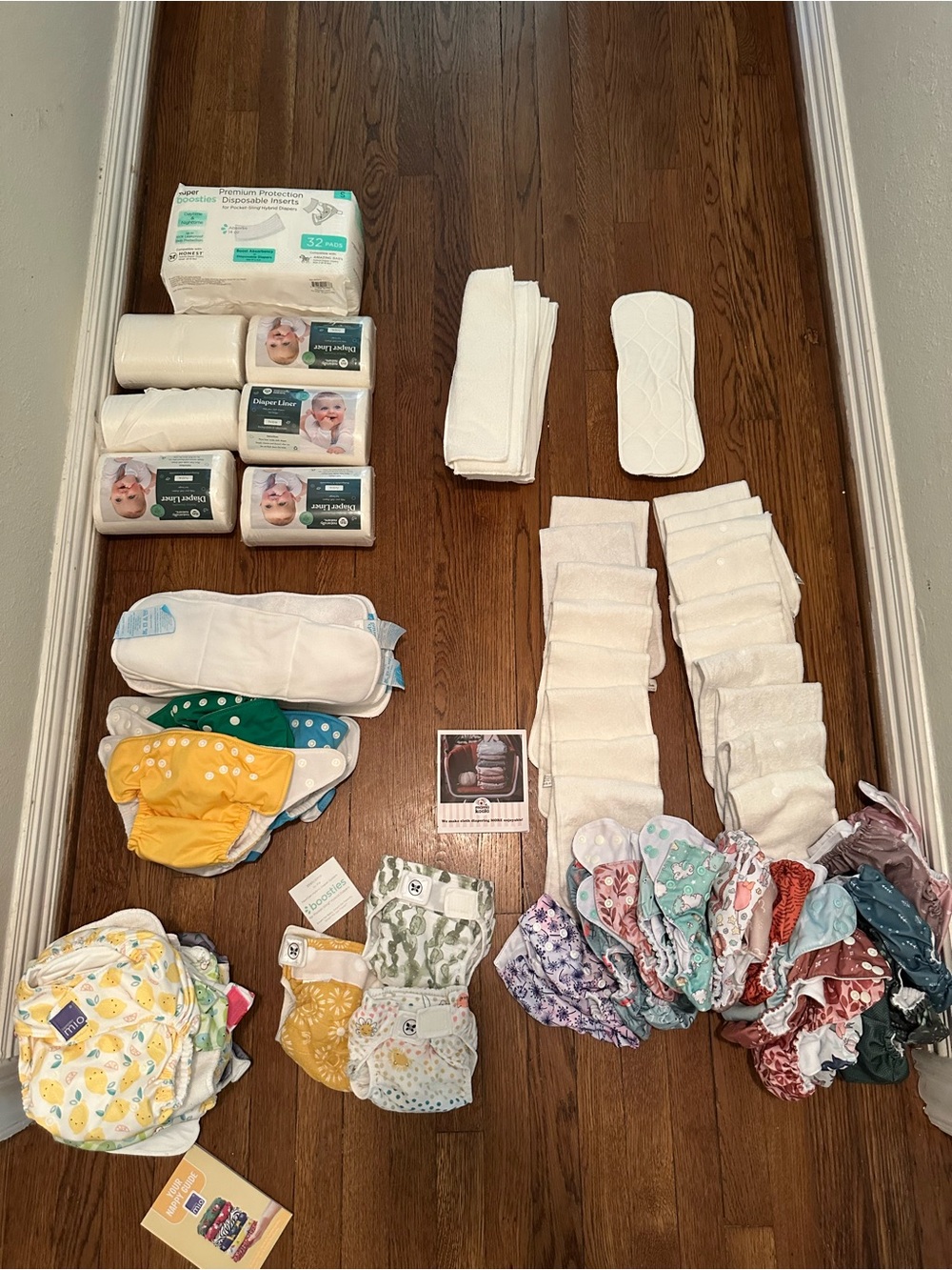 Cloth Diaper Starter Kit - White Inserts & Multicolor Covers